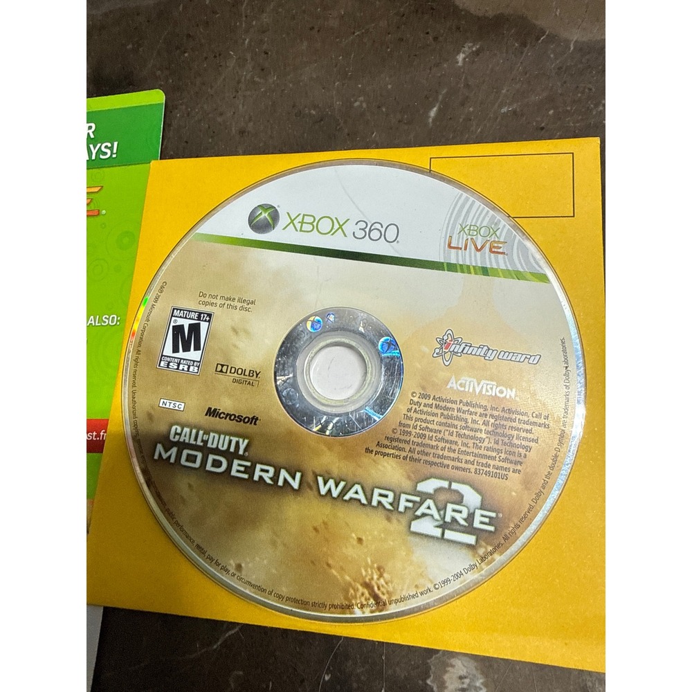 Activision Call of Duty Modern Warfare 2 Xbox 360 OS Gold Pass FPS Disc Only